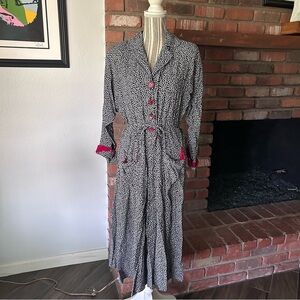 VTG Janice McCarty Floral Midi Dress Sz M